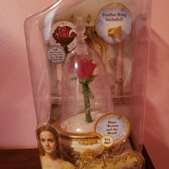 Beauty and the beast enchanted rose jewelry box